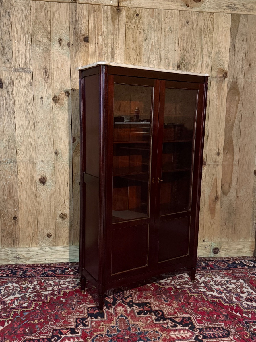 Louis XVI Style Mahogany Display Cabinet -photo-2
