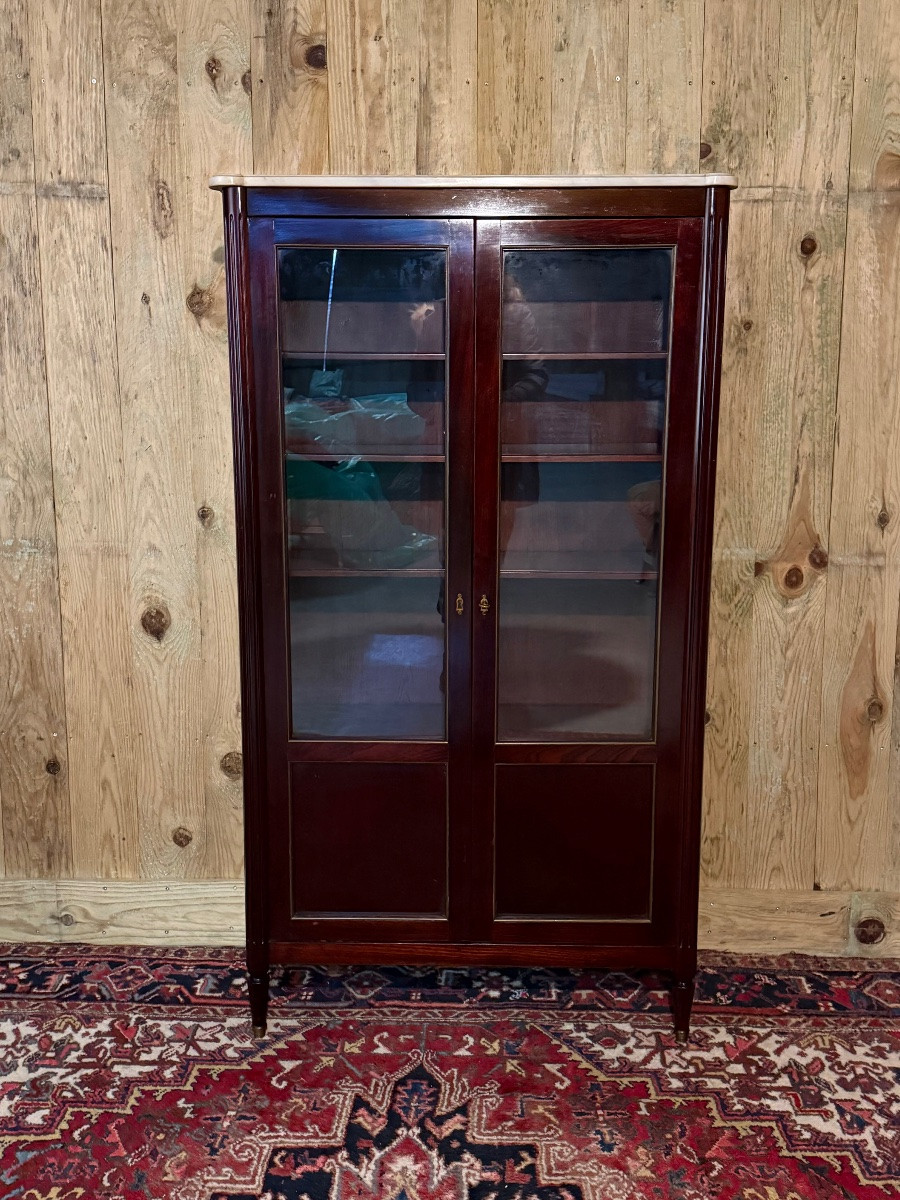 Louis XVI Style Mahogany Display Cabinet -photo-1