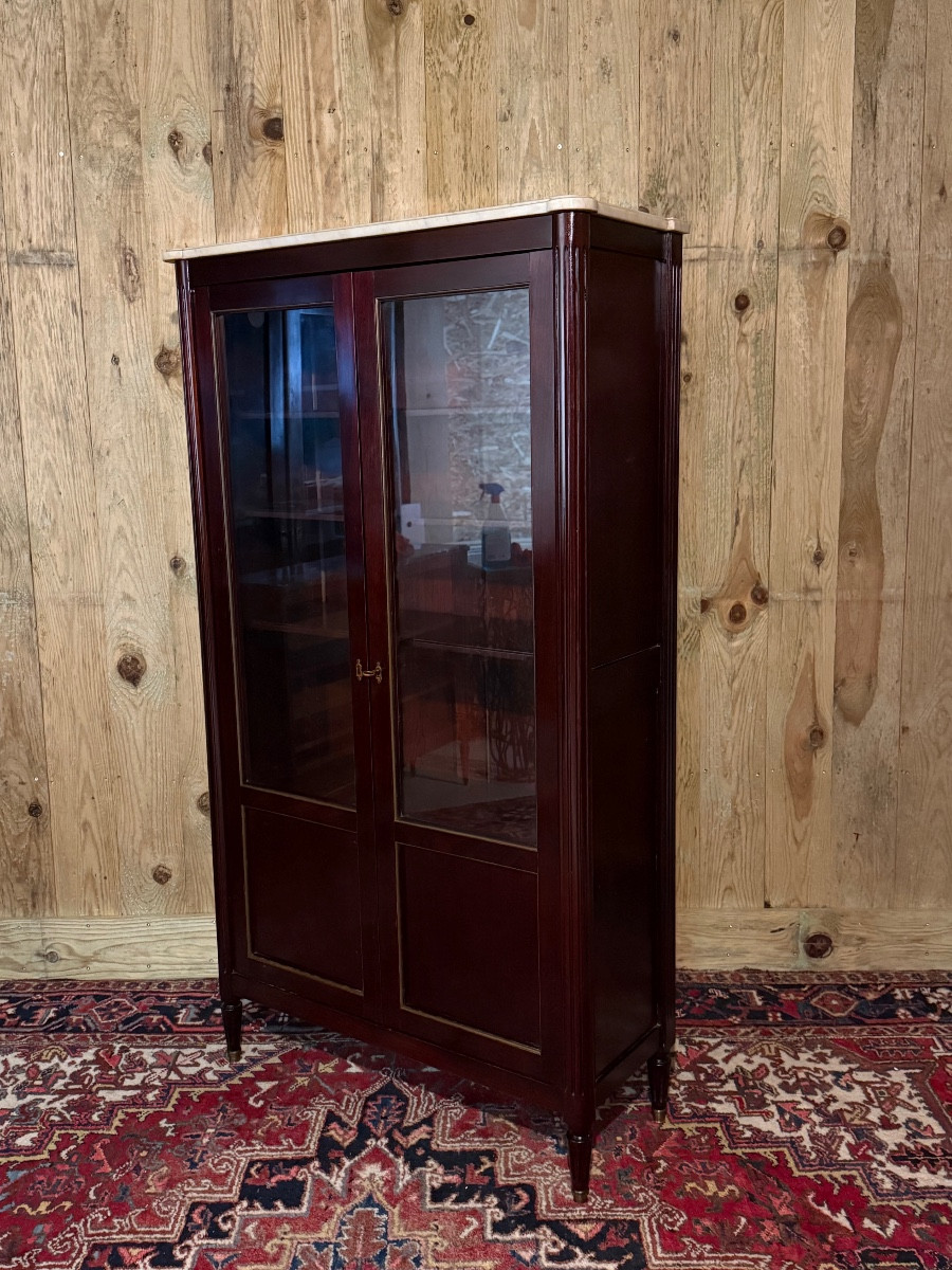 Louis XVI Style Mahogany Display Cabinet 