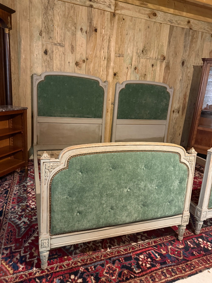 Paire de lits Louis XVI - époque XX ème -photo-1