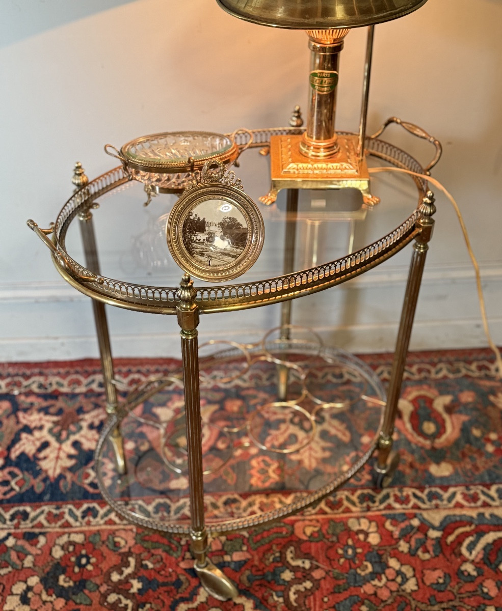 Oval Rolling Table, Neo-classical Style. Baguès Company. -photo-2