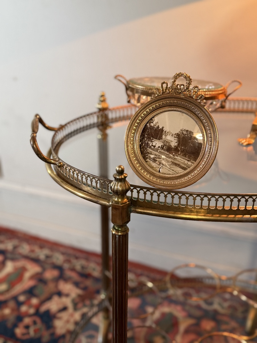 Oval Rolling Table, Neo-classical Style. Baguès Company. -photo-3