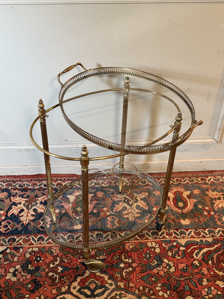 Oval Rolling Table, Neo-classical Style. Baguès Company. -photo-4