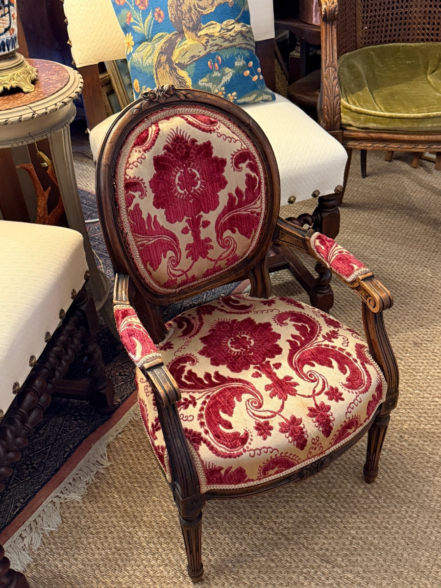 Petit fauteuil d'enfant d'époque Louis XVI. -photo-2