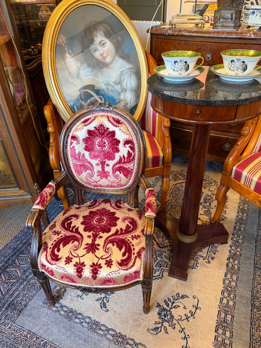 Petit fauteuil d'enfant d'époque Louis XVI. -photo-4
