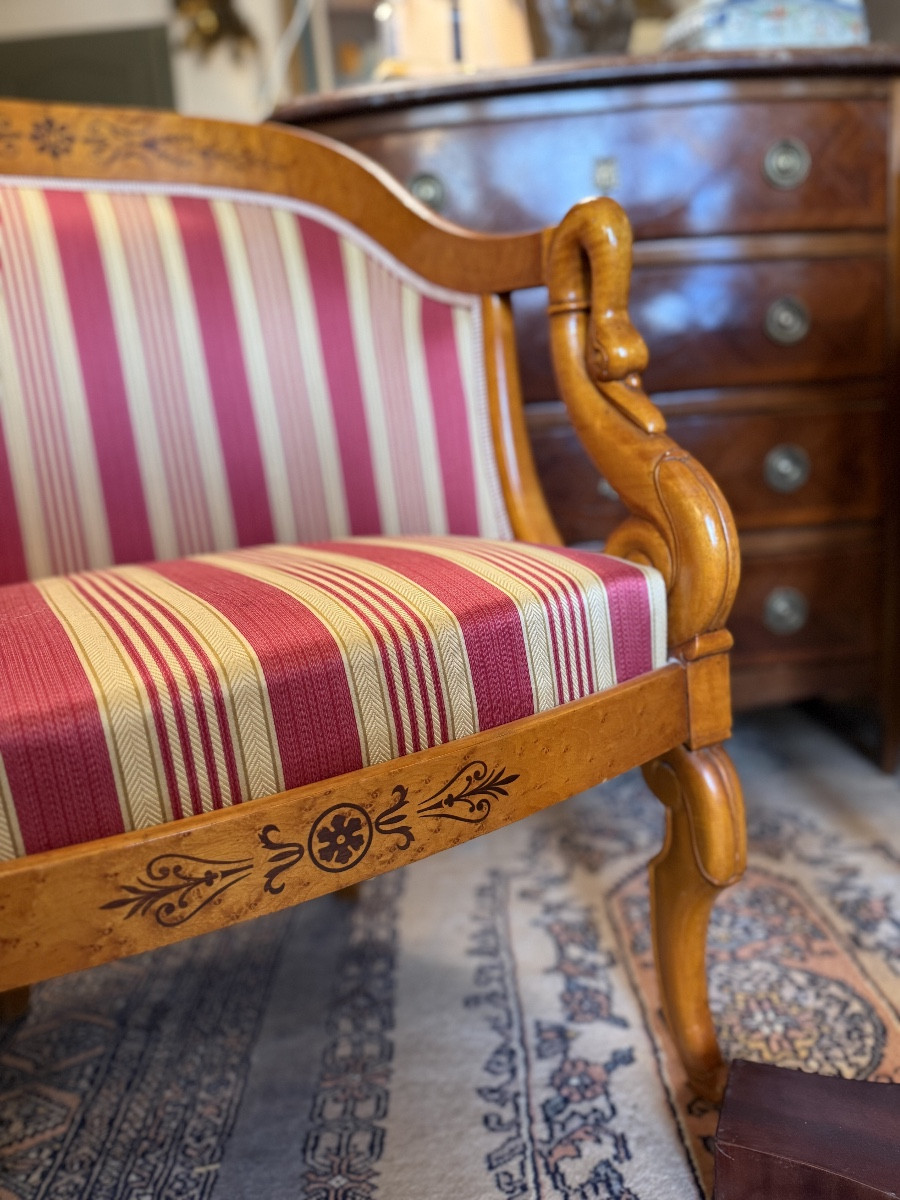 Paires de fauteuils gondoles de style Charles X.  -photo-3