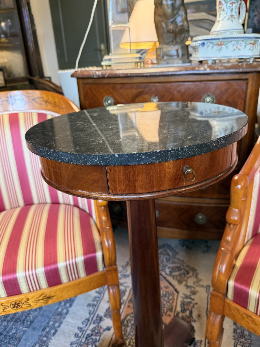 Empire Period Mahogany Side Table/pedestal Table. -photo-2