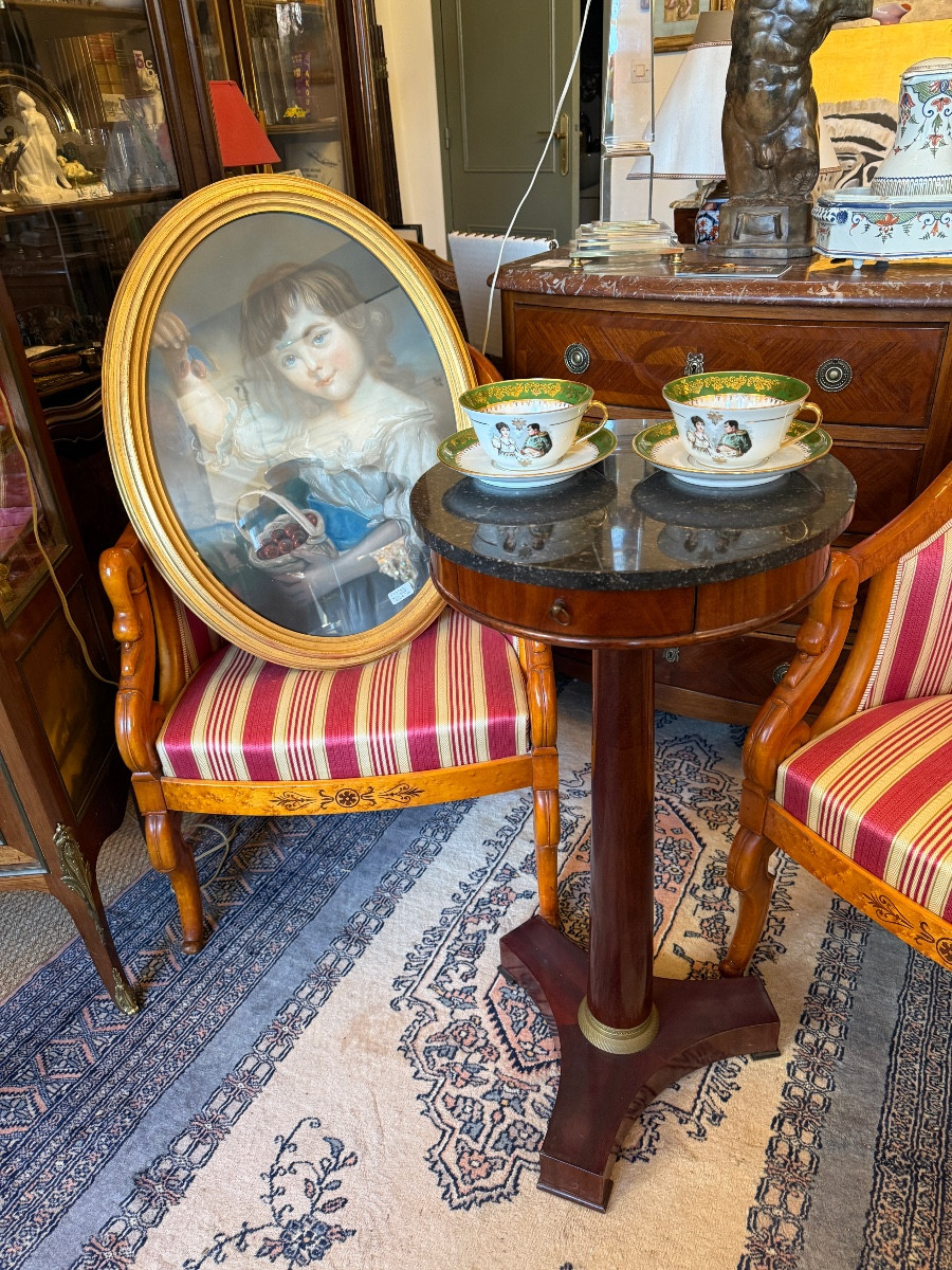 Empire Period Mahogany Side Table/pedestal Table. -photo-4