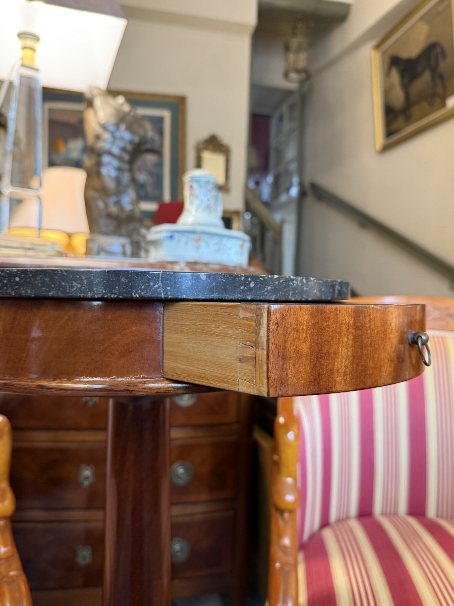 Empire Period Mahogany Side Table/pedestal Table. -photo-2