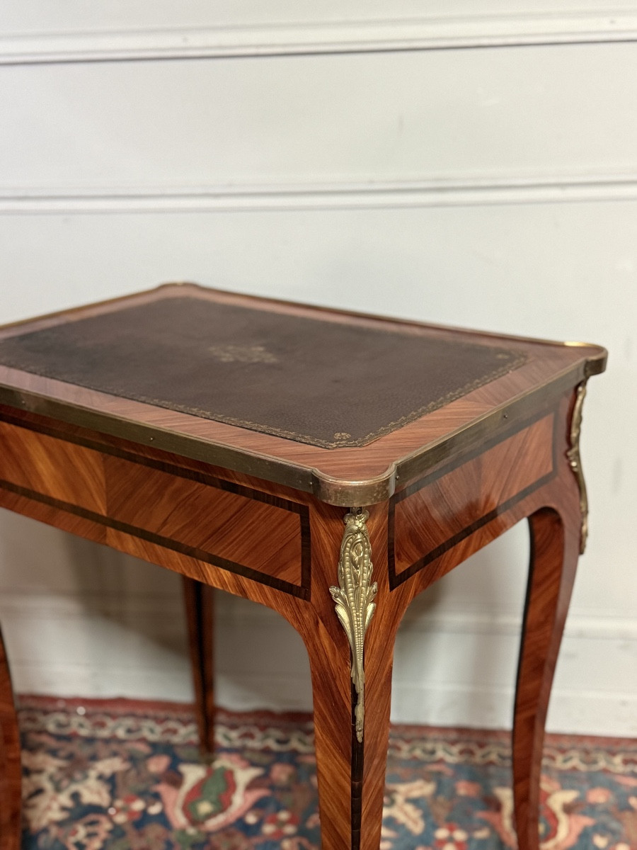 Louis XV Style Marquetry Desk Or Writing Table. -photo-2