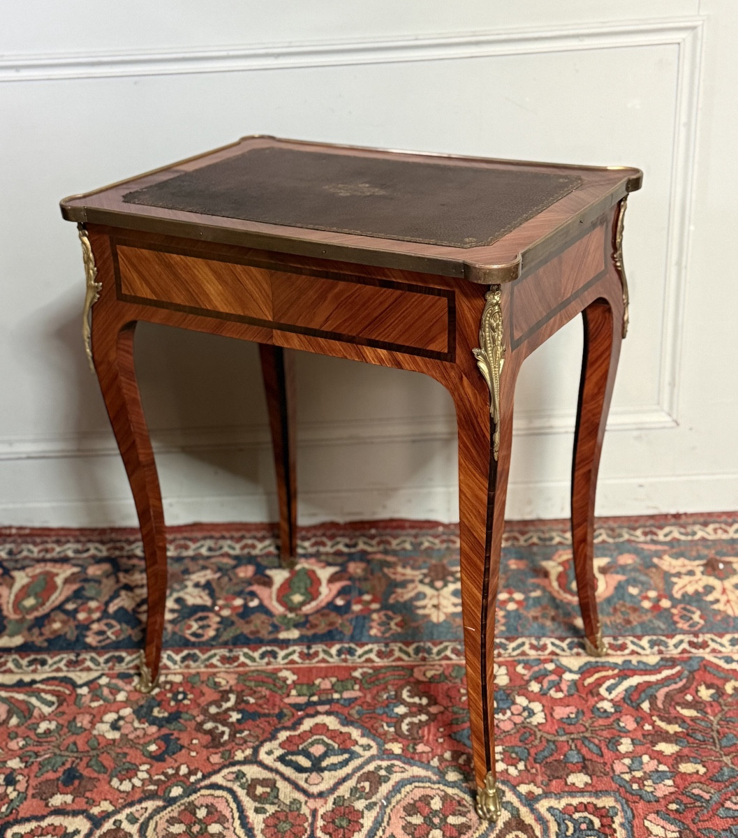 Louis XV Style Marquetry Desk Or Writing Table. -photo-3