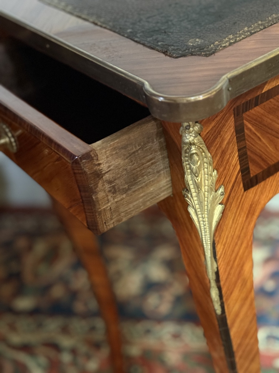 Louis XV Style Marquetry Desk Or Writing Table. -photo-2