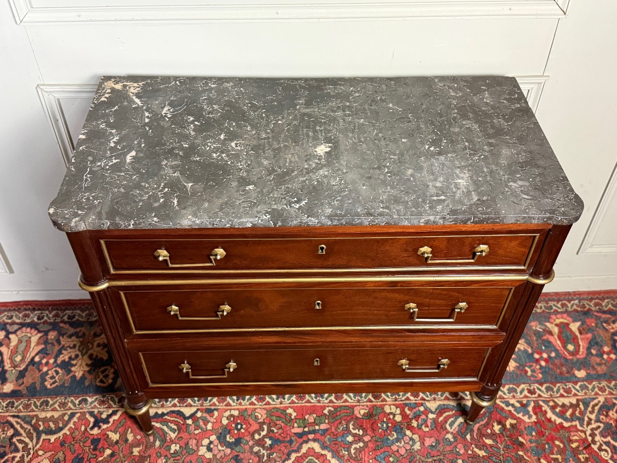 Louis XVI Style Mahogany Chest Of Drawers. -photo-4