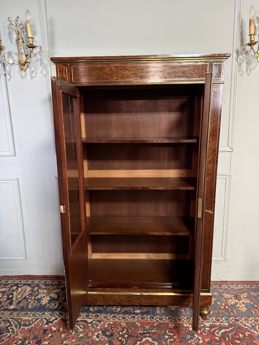 Vitrine/bibliothèque de style Louis XVI en acajou. -photo-4