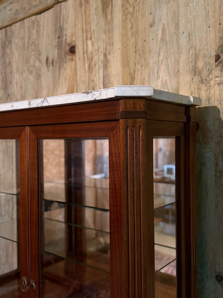 Vitrine / bibliothèque de style Louis XVI en acajou.  -photo-4