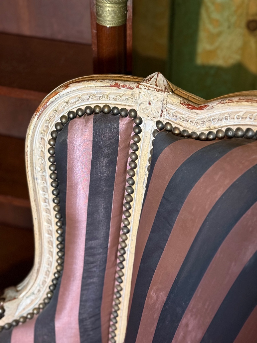 Paire de bergères de style Louis XVI. -photo-4