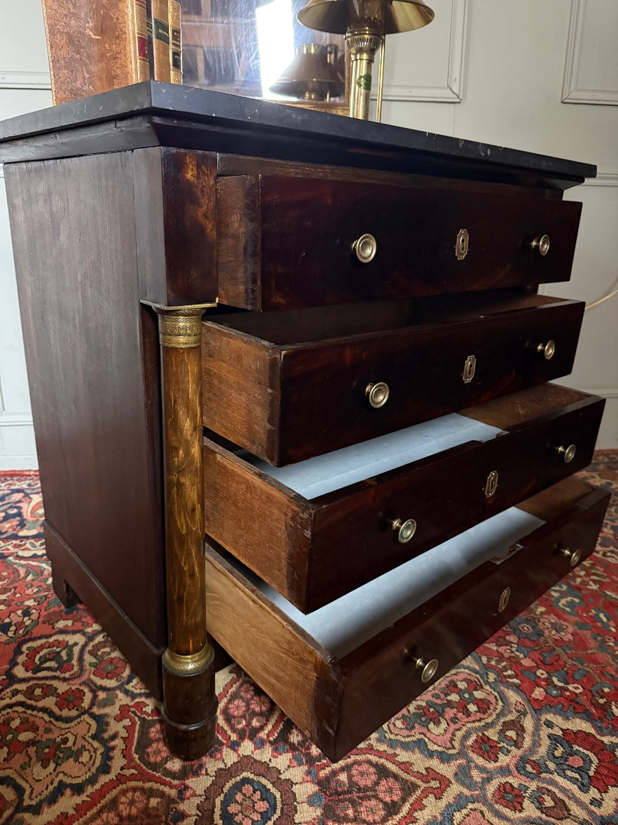 Commode de style Empire en acajou. -photo-3