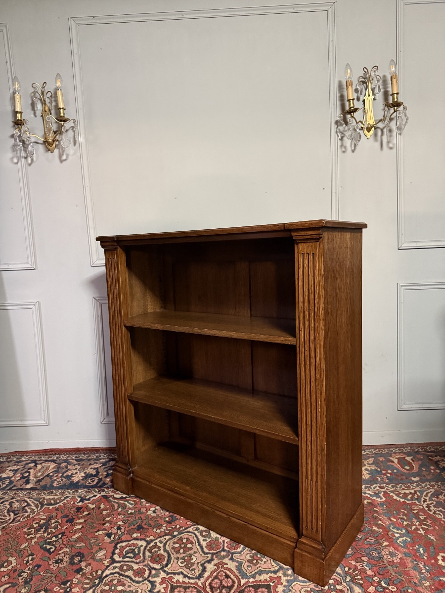 Louis XVI Style Bookcase In Light Oak. -photo-2