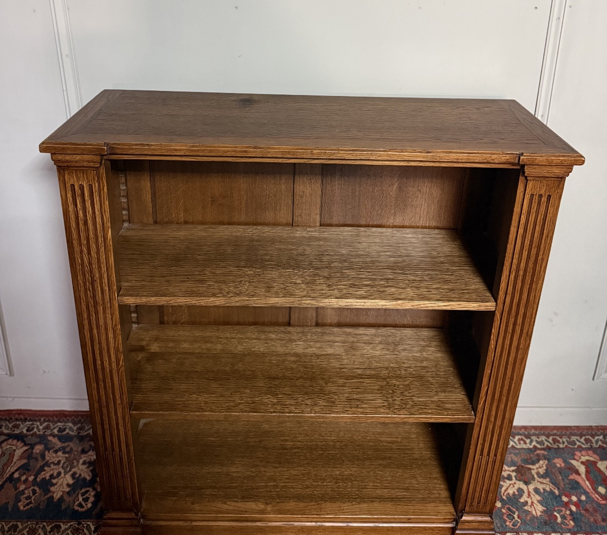 Louis XVI Style Bookcase In Light Oak. -photo-4