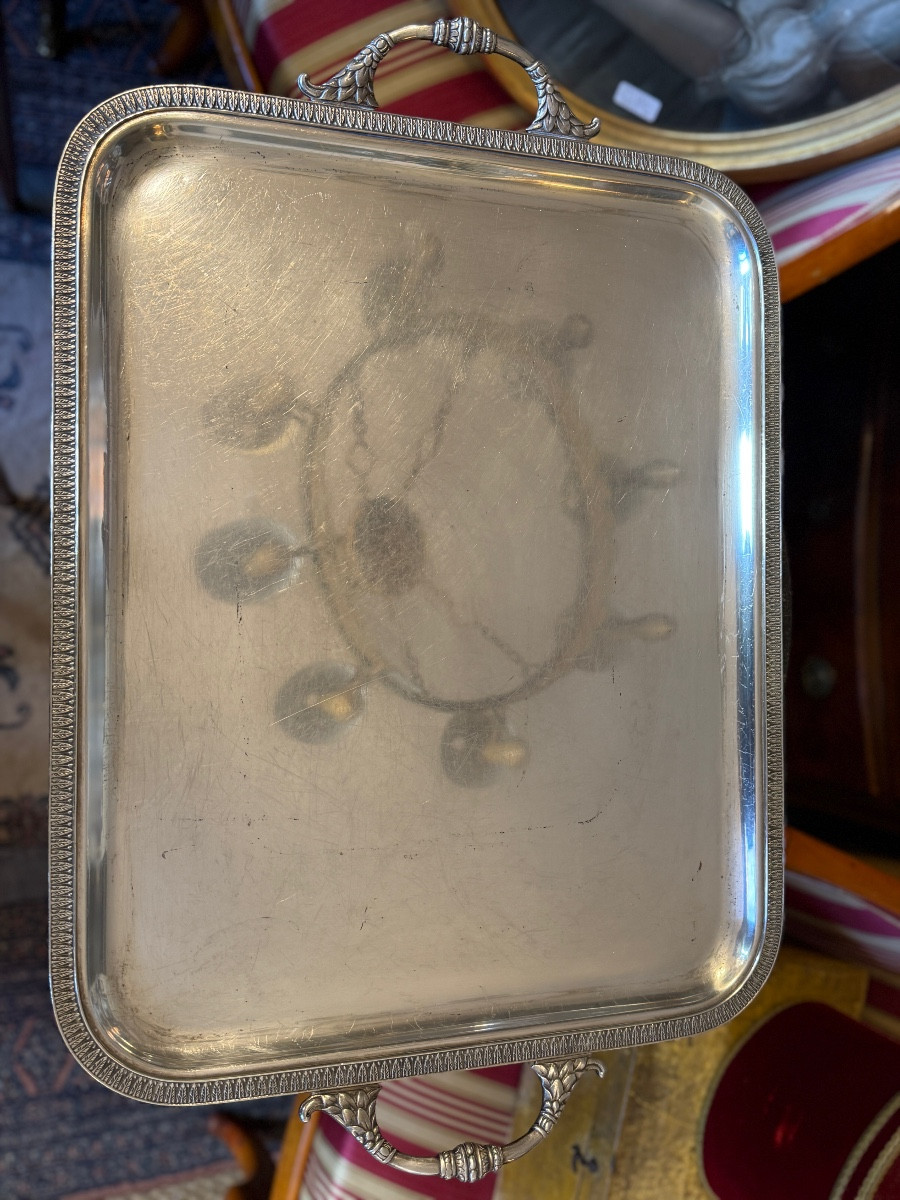 Service And An Empire-style Coffee Set, In Silver-plated Metal.-photo-3