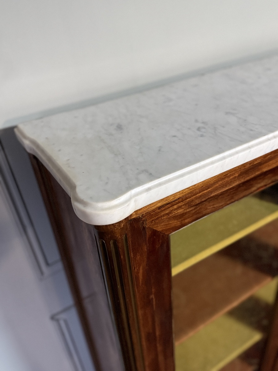 Vitrine / bibliothèque de style Louis XVI en acajou. -photo-3