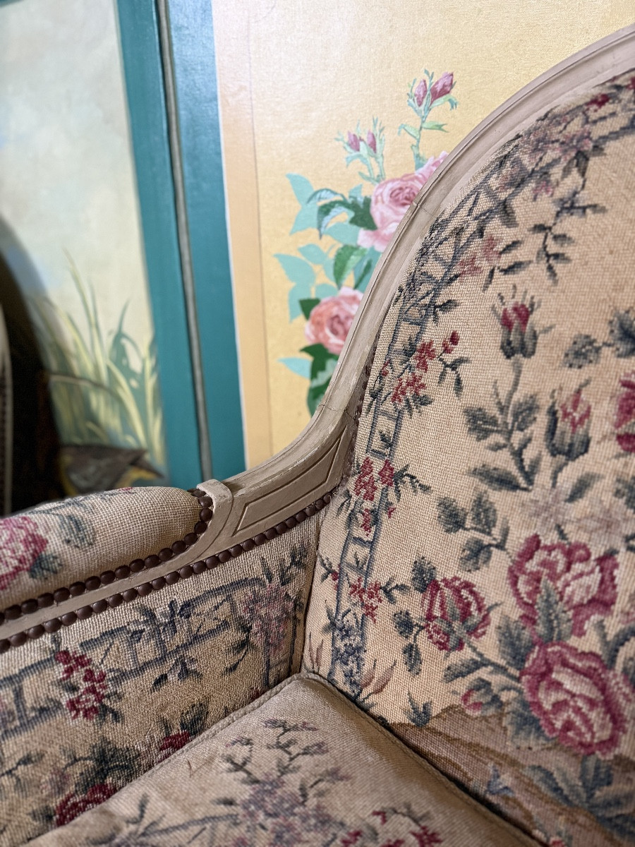 Maison GOUFFÉ à Paris. Paire de bergères de style Louis XVI.  -photo-8