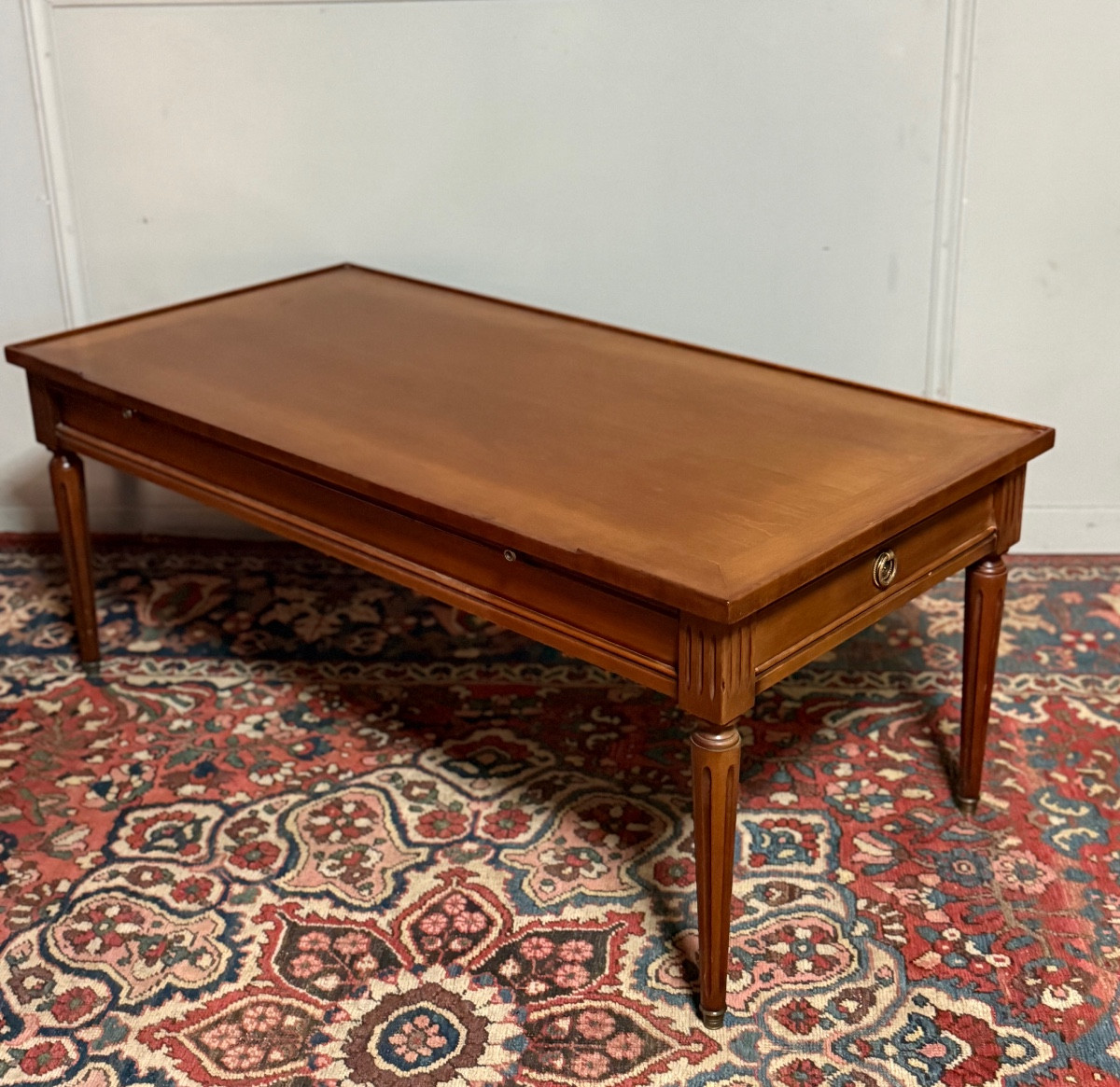 Louis XVI Style Coffee Table In Natural Wood.-photo-2