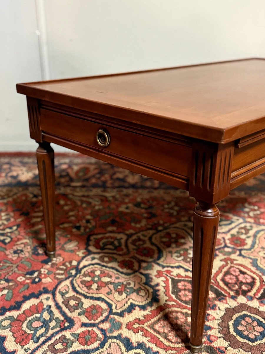 Louis XVI Style Coffee Table In Natural Wood.-photo-3