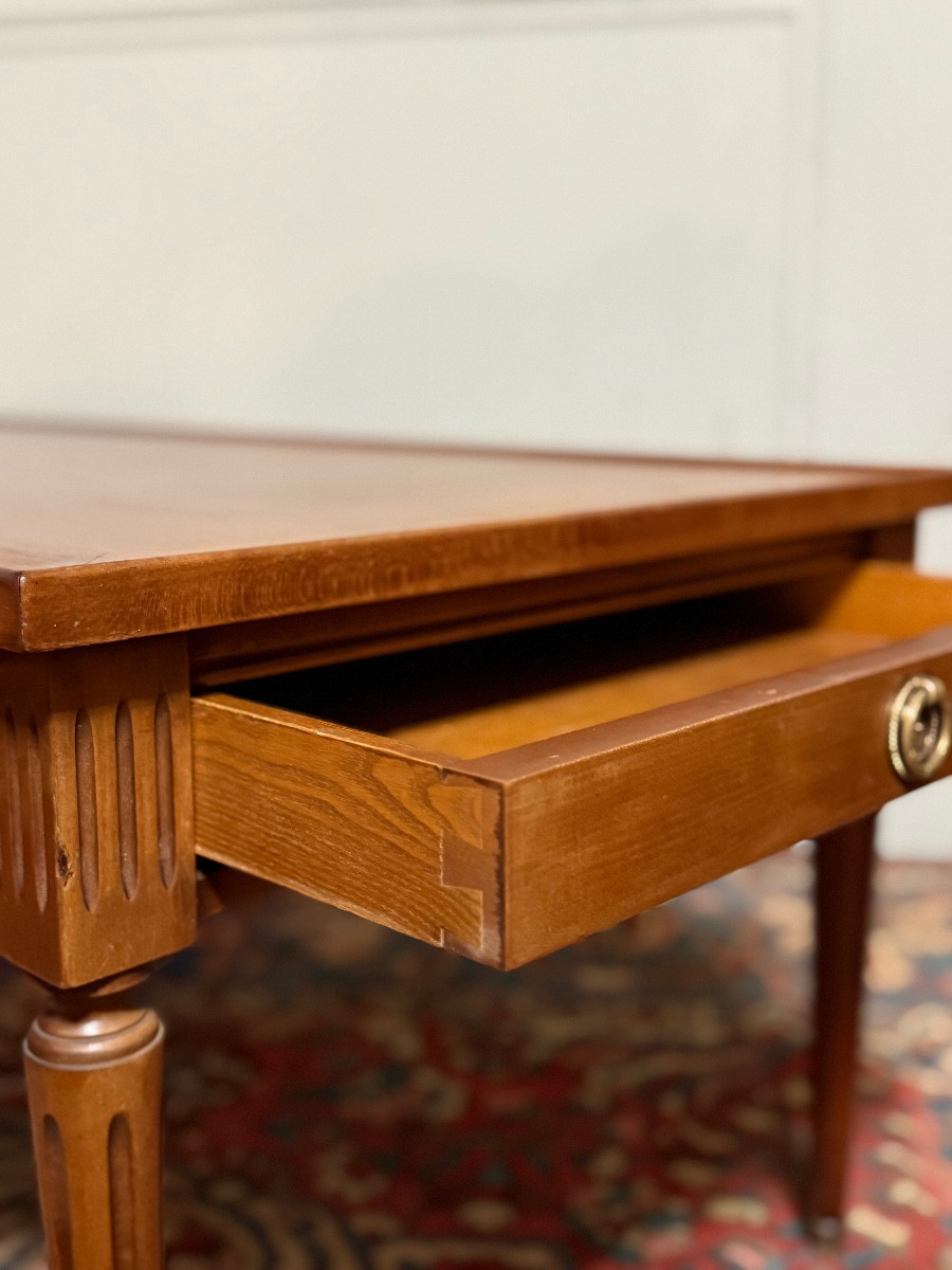 Louis XVI Style Coffee Table In Natural Wood.-photo-1