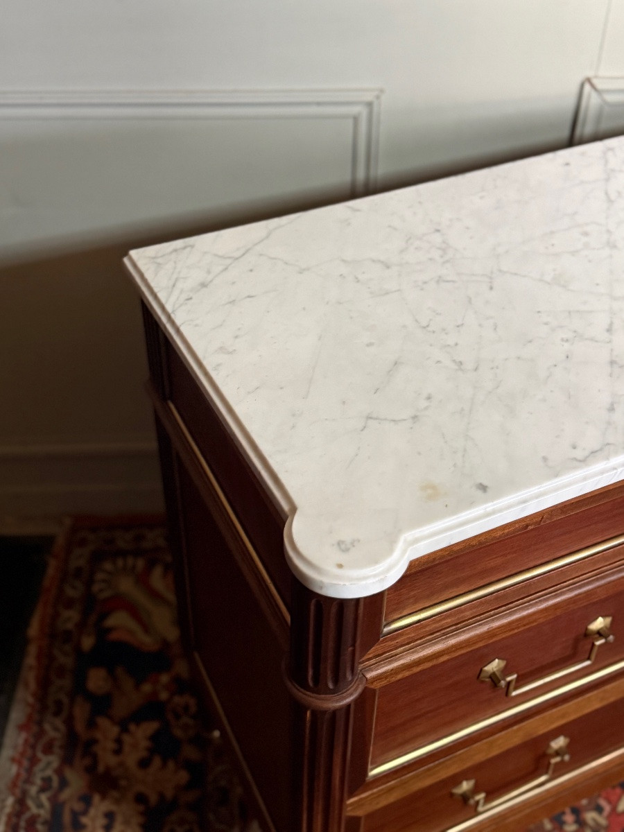 Paire de commodes de style Louis XVI -photo-2