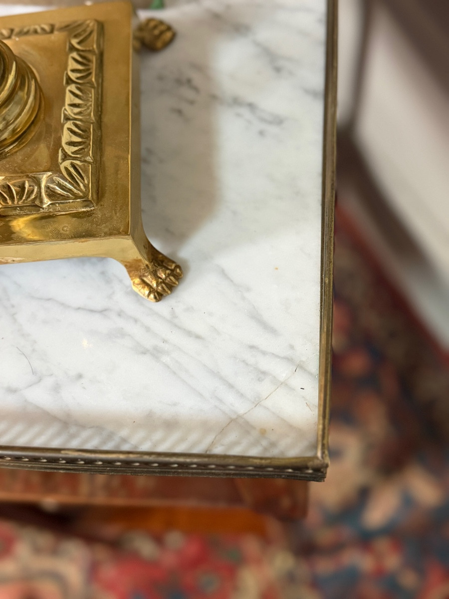 Louis XVI Style Mahogany Bedside Table/chest Of Drawers-photo-1