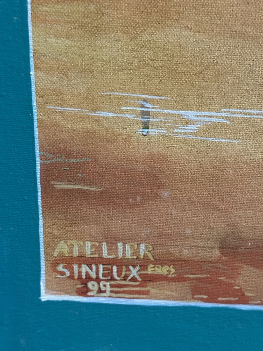 Grand paravent de chez" Sineux frères " oiseaux et fleurs. -photo-3