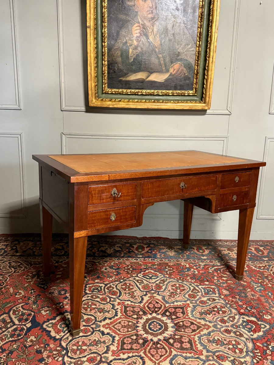BUREAU PLAT DE STYLE EMPIRE EN ACAJOU D’ÉPOQUE XIX ÈME -photo-2