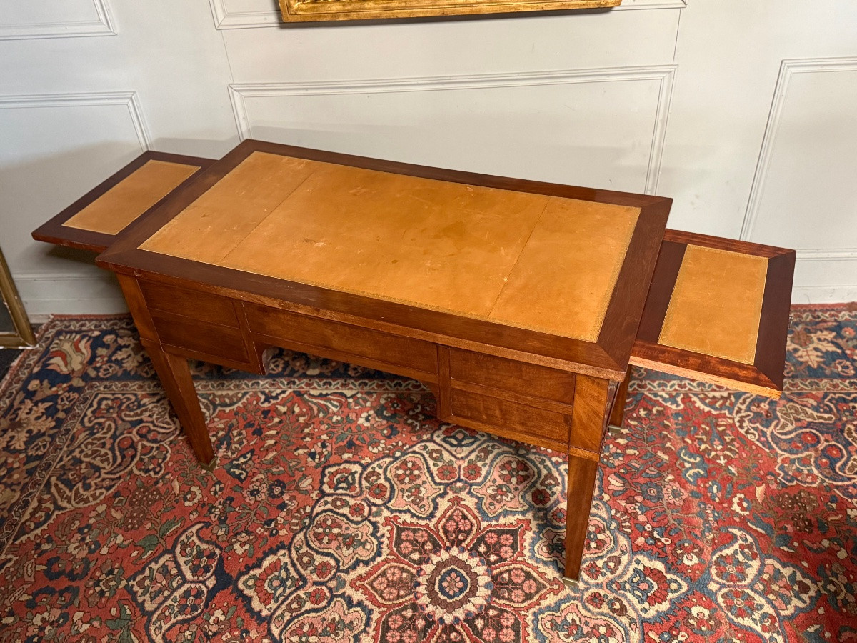 BUREAU PLAT DE STYLE EMPIRE EN ACAJOU D’ÉPOQUE XIX ÈME -photo-4