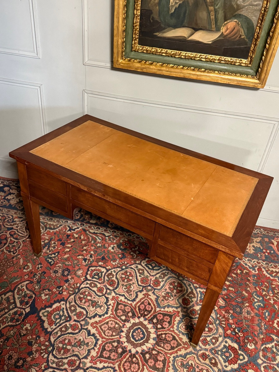 BUREAU PLAT DE STYLE EMPIRE EN ACAJOU D’ÉPOQUE XIX ÈME -photo-5