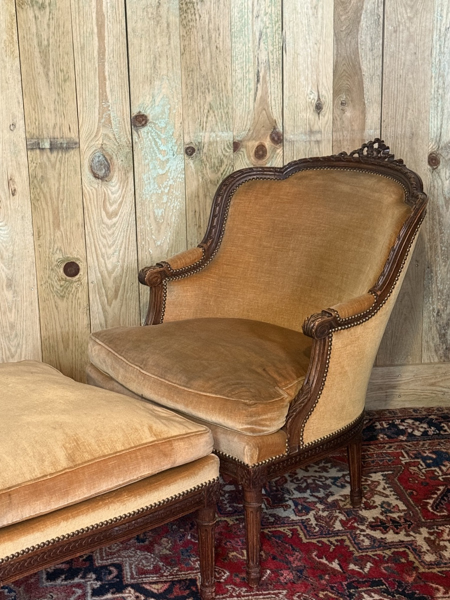 Duchesse Brisée In The Louis XVI Style In Natural Wood.-photo-4