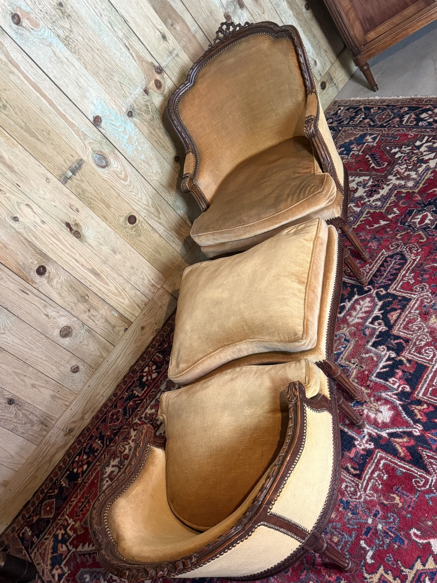 Duchesse Brisée In The Louis XVI Style In Natural Wood.-photo-2