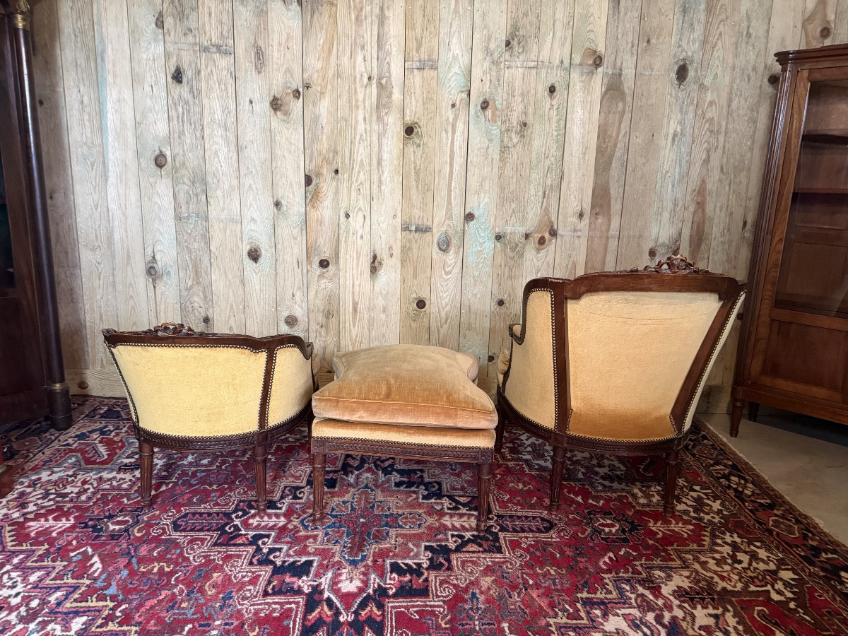 Duchesse Brisée In The Louis XVI Style In Natural Wood.-photo-4