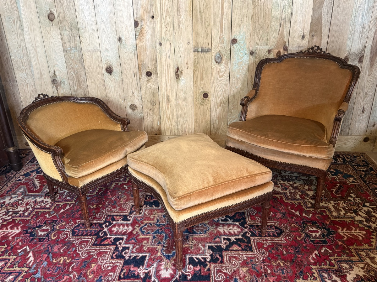 Duchesse Brisée In The Louis XVI Style In Natural Wood.-photo-5