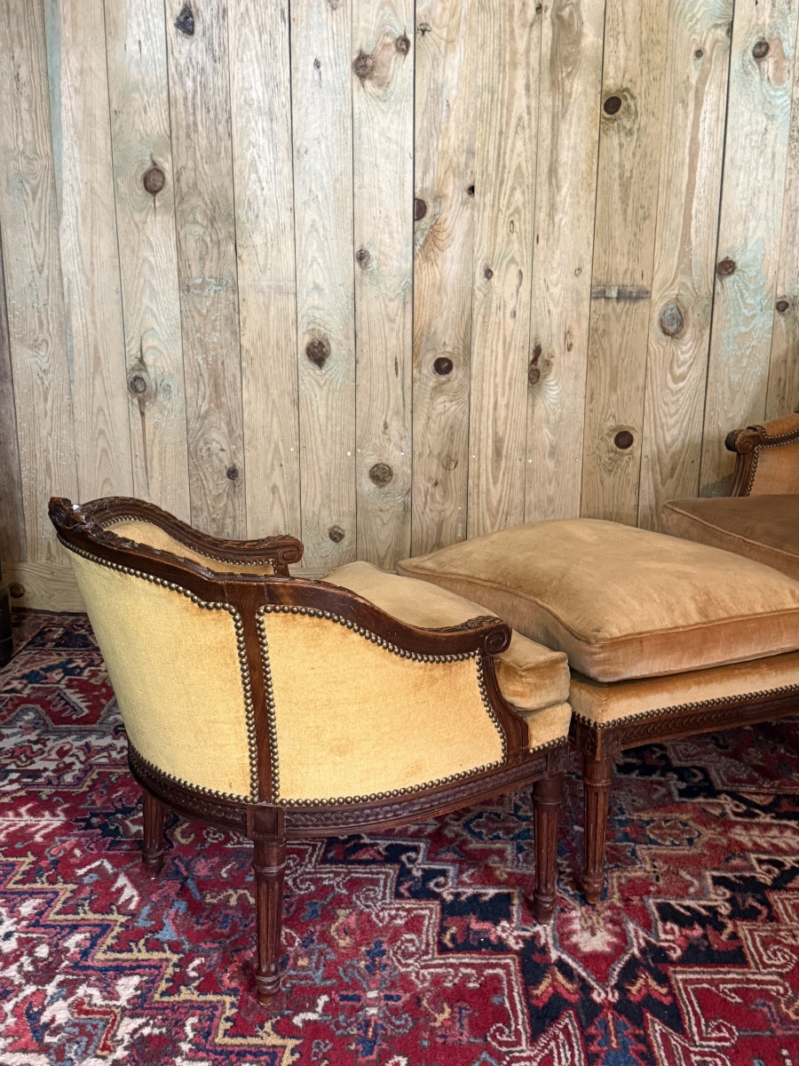 Duchesse Brisée In The Louis XVI Style In Natural Wood.-photo-6