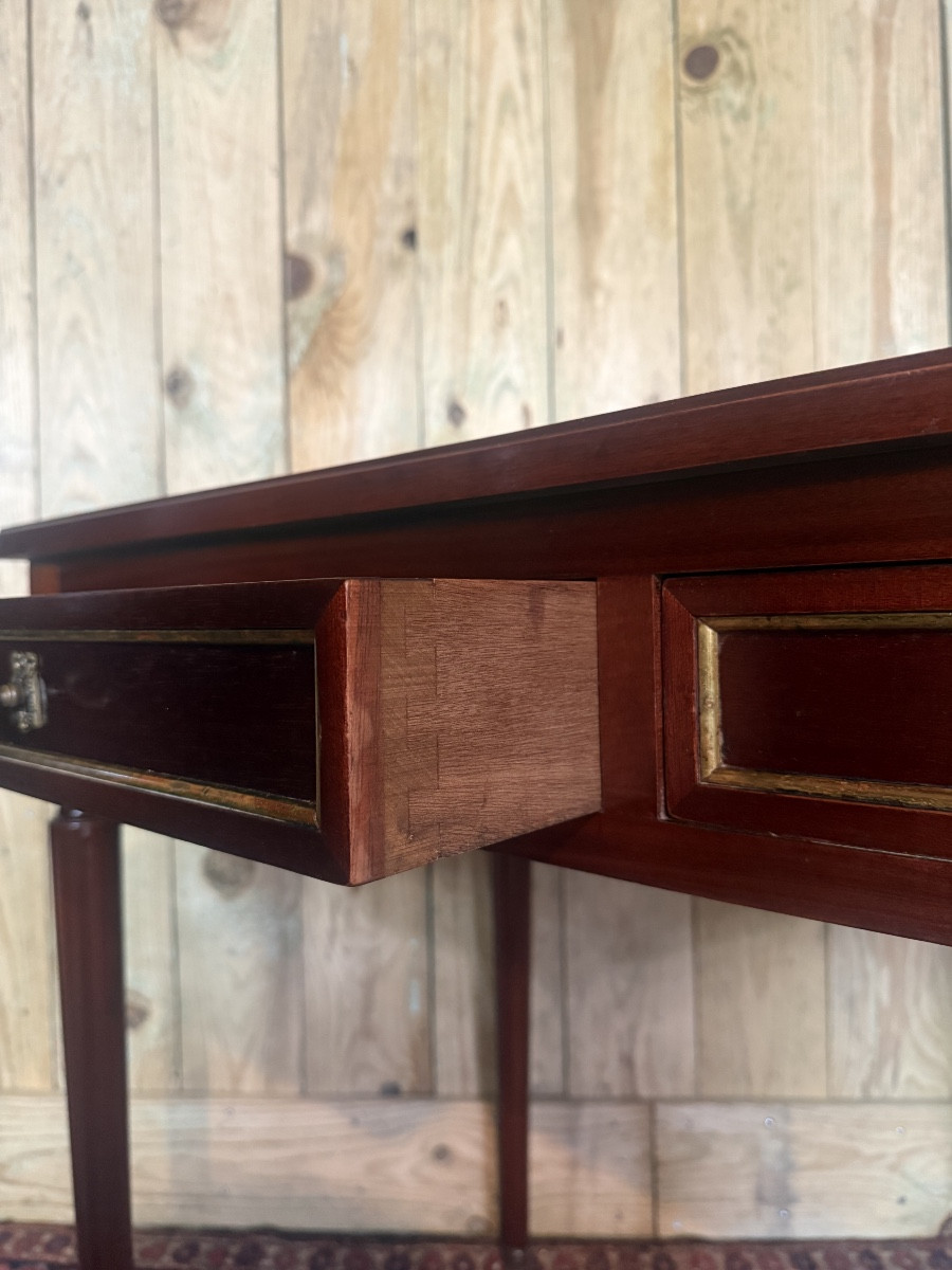 Louis XVI Style Mahogany Desk.-photo-1