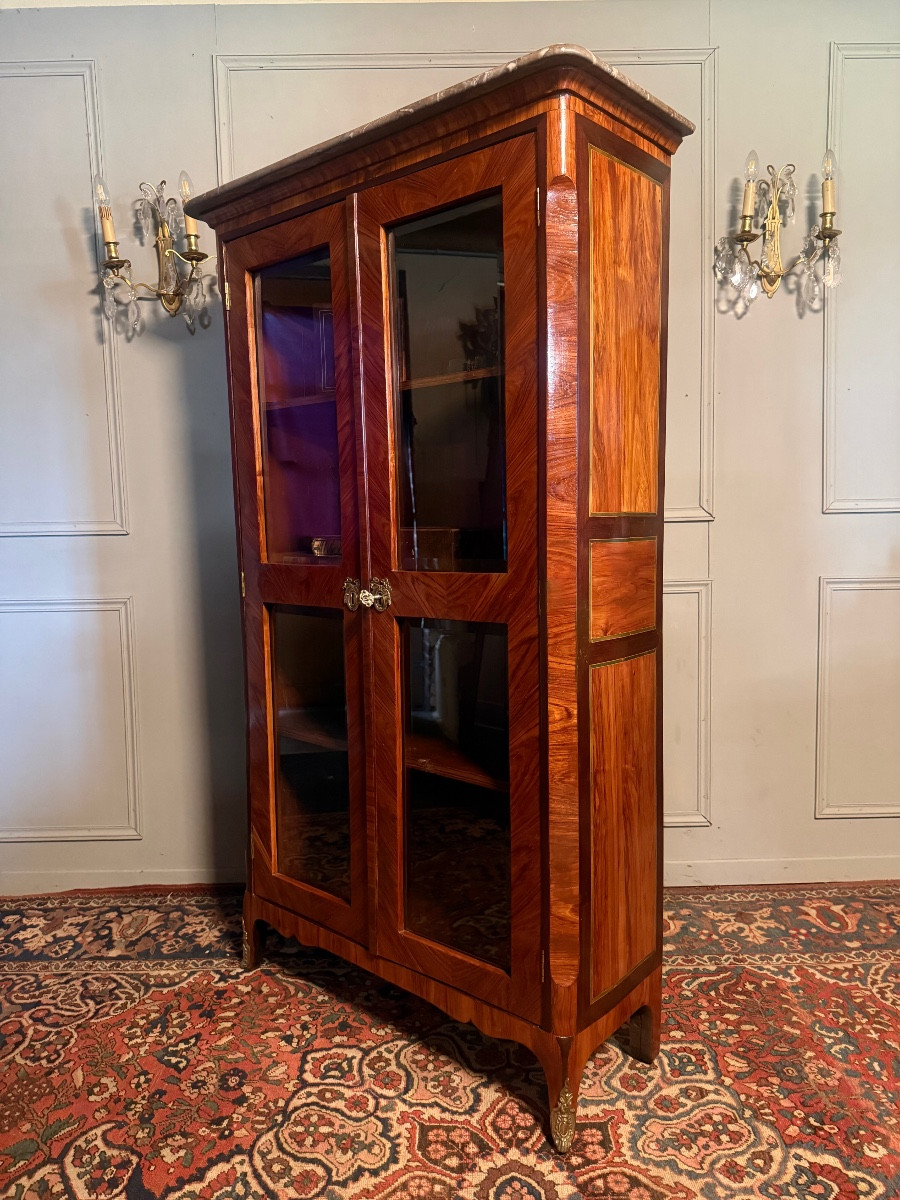 18th Century Marquetry Display Cabinet/library.-photo-2