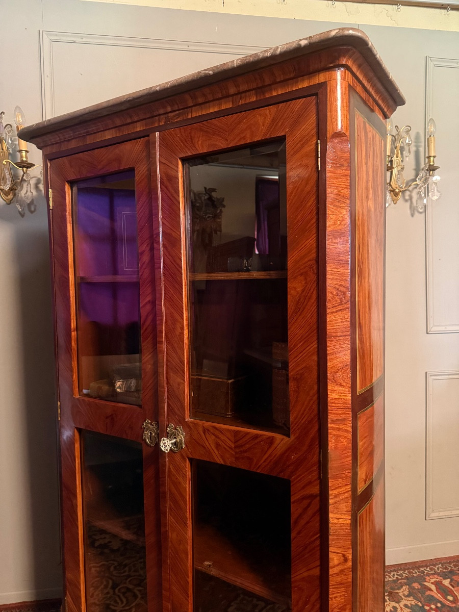 18th Century Marquetry Display Cabinet/library.-photo-1