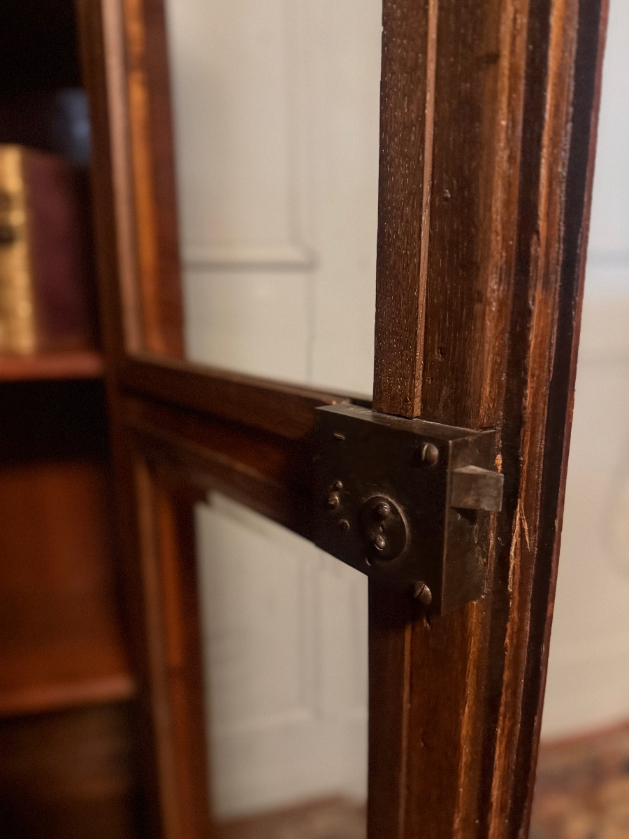 18th Century Marquetry Display Cabinet/library.-photo-4