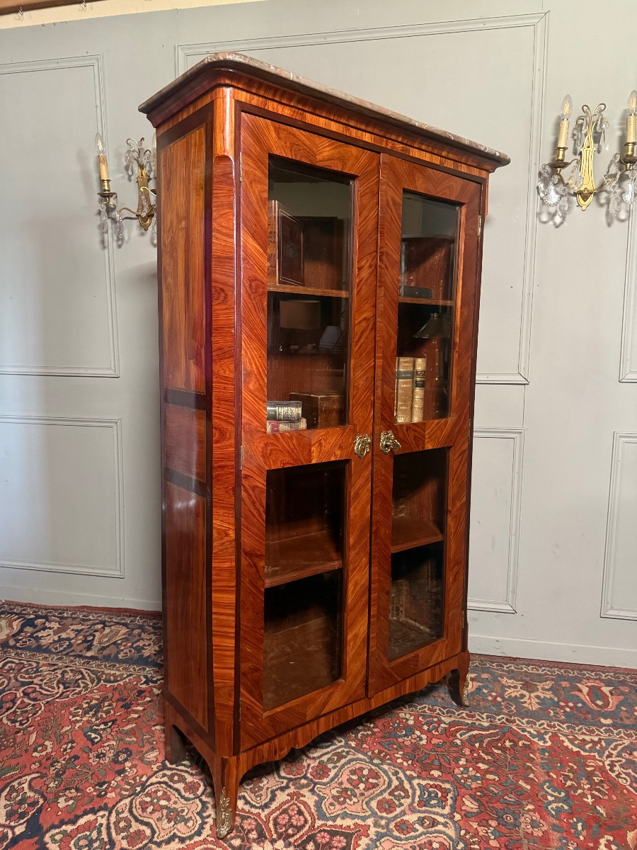 18th Century Marquetry Display Cabinet/library.