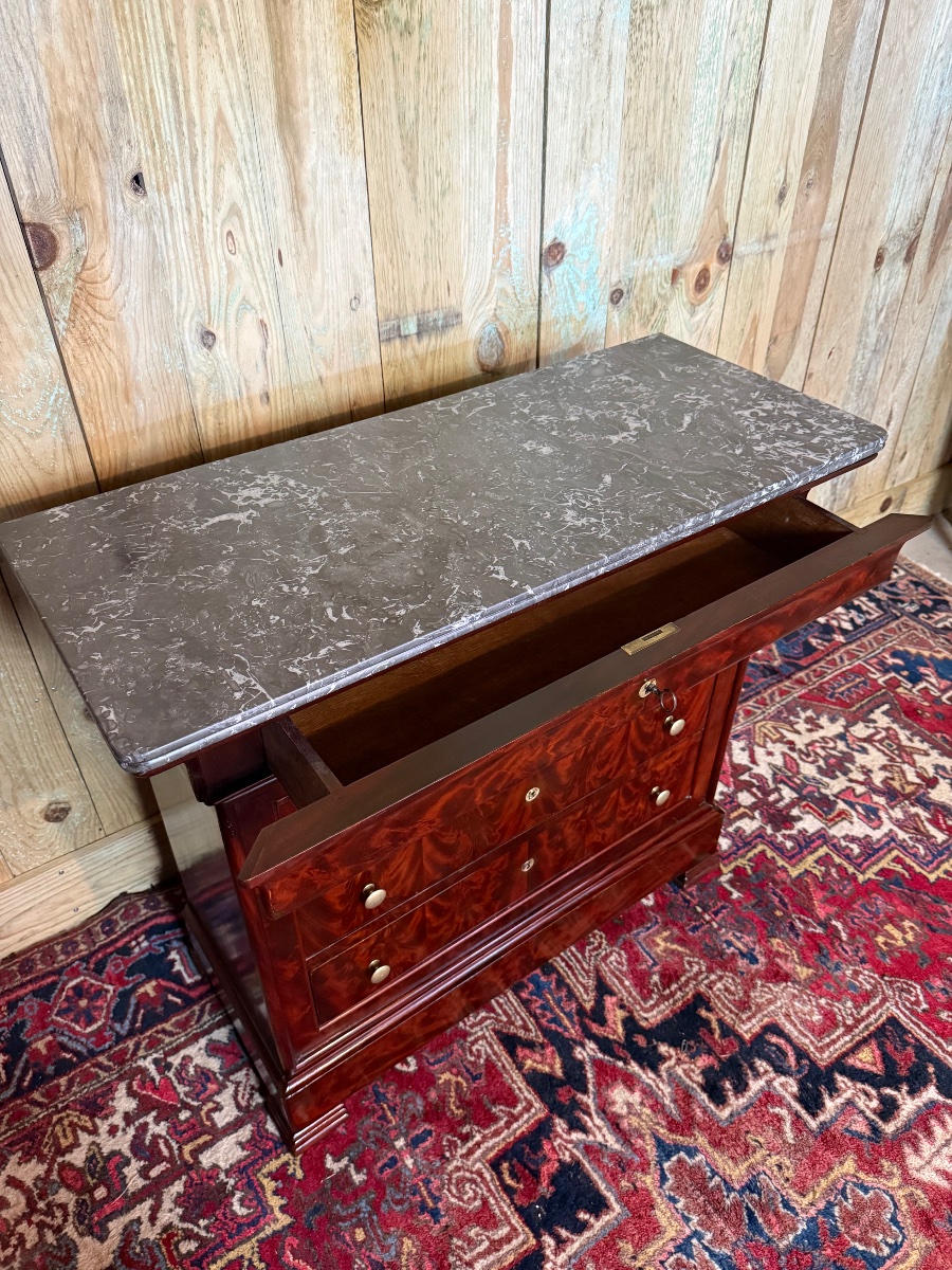 Petite commode d' époque LOUIS PHILIPPE en acajou. -photo-2