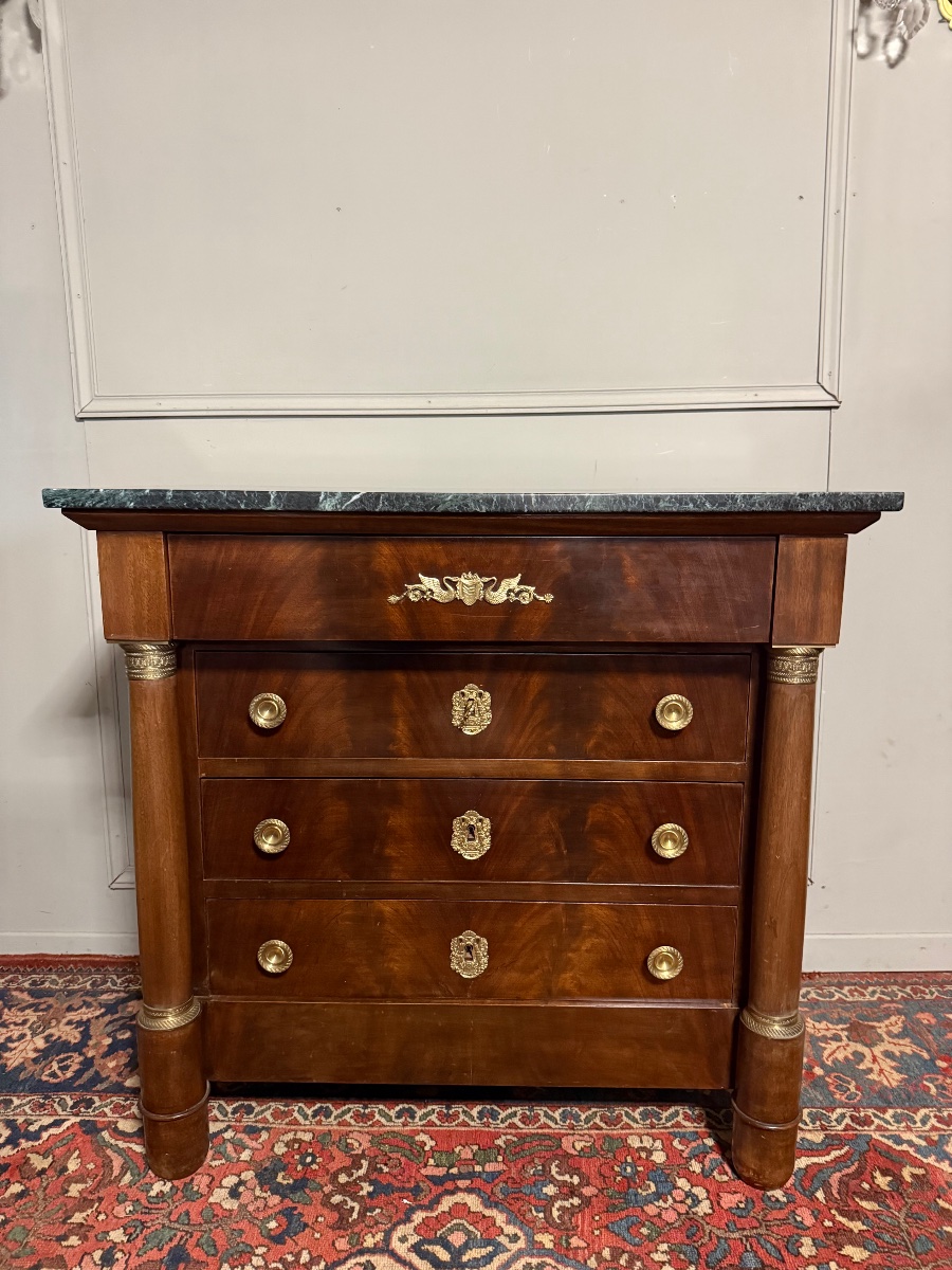 Petite commode de style Empire en acajou. -photo-2