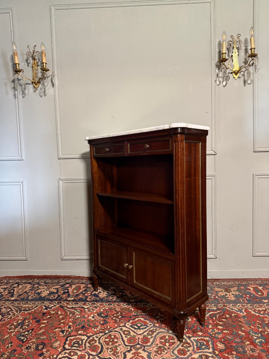 Louis XVI Style Mahogany Bookcase.-photo-2