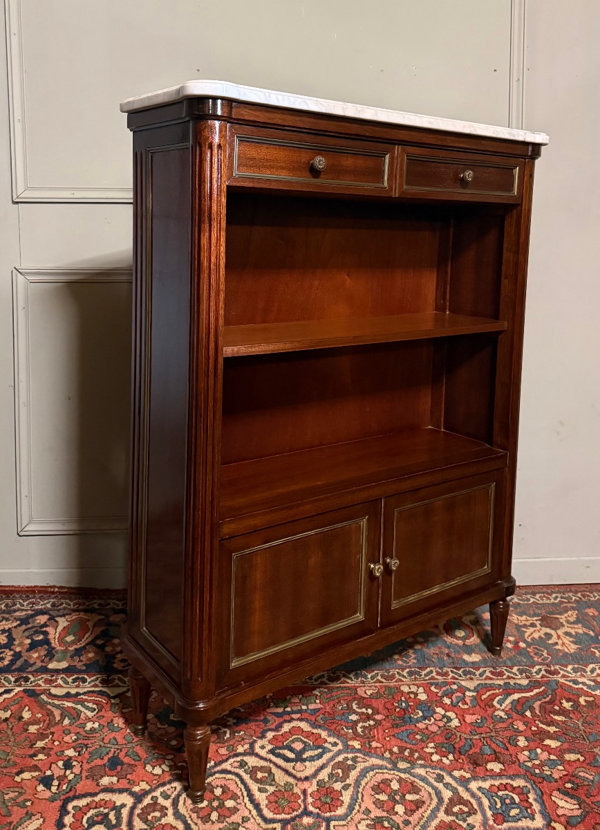 Louis XVI Style Mahogany Bookcase.-photo-3