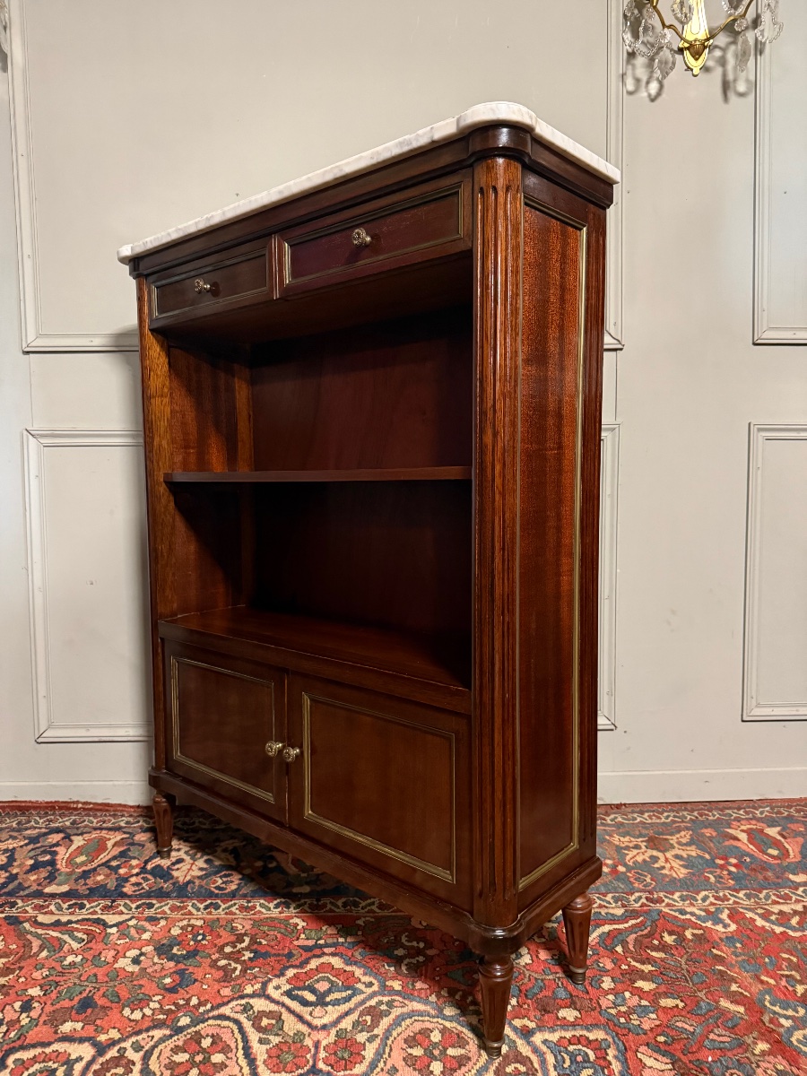 Louis XVI Style Mahogany Bookcase.-photo-4